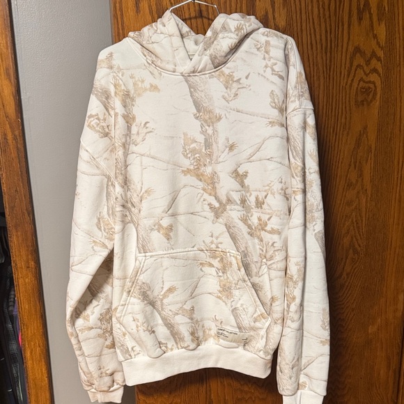Comfrt Other - Neutral Cream Patterned Hoodie Sweatshirt - Men's